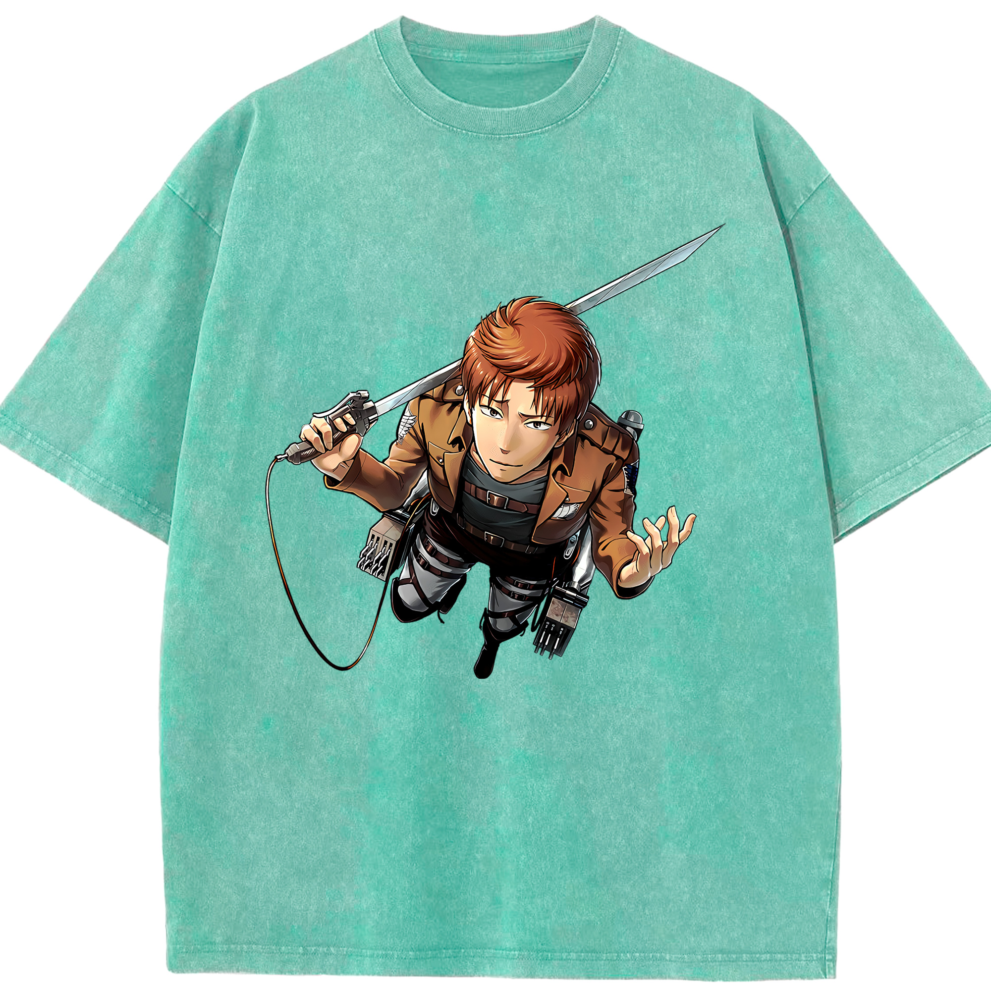 （画像用） 進撃の巨人 Attack on Titan 綿100% ヴィンテージ風 半袖Tシャツ（フロントプリント）
